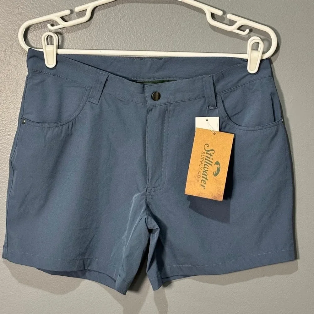Stillwater Supply Co Hiking Shorts Wms 10 Blue Nylon Spandex Stretch Outdoor NEW